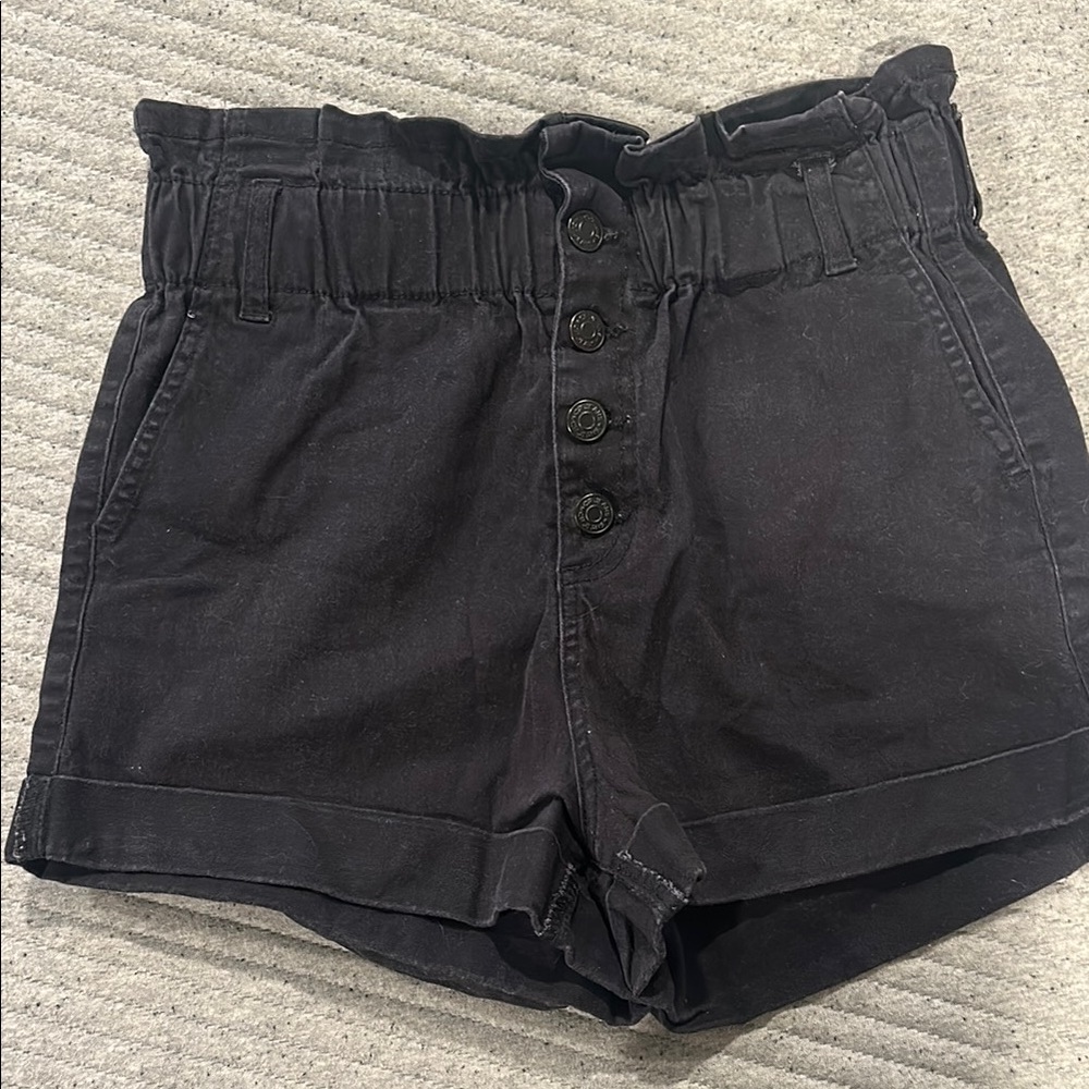 Black High-Waisted Women's Shorts